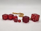 Lot Of 7 Vintage Cherry Red Translucent Bakelite Dice Various Sizes