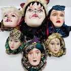 Vintage 1980s Brinn s Porcelain Mardi Gras Wall Masks Set Of 6