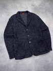 Barena Venezia Blue Melange Wool Blend Knit Luxury Blazer Jacket Rrp750  