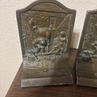 Vintage Cast Metal Bookends W  Bronze Finish  the Village Blacksmith 