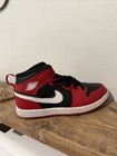 Youth Nike Jordan Red And Black High Top Tennis Shoes With White Details Size 3 