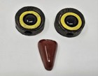 Set Of Vintage Ceramic Owl Eyes   Beak Beads For Macrame Owl