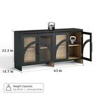 Buffet Cabinet With Storage  63    Large Sideboard With Glass Doors