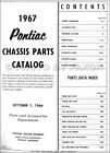 Pontiac Mechanical Parts Book Catalog 1967 1966 1965 1964 1963 Illustrated