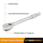 1 4 In   3 8 In  And 1 2 In  Drive 90-tooth Teardrop Ratchet Set  3-piece 