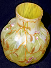 Antique Bohemian Harrach Art Glass Vase Yellow