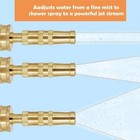2 Pack Solid Brass Garden Spray Nozzle 4 Inch Adjustable Twist Water Hose  