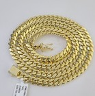Solid 14k Real Yellow Gold Miami Cuban Link Chain 7mm Necklace 20 -26  Inch