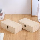 2pcs Wooden Box With Hinged Lid Small Wooden Box Vintage Wood Box Wooden Storage