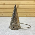 Set Of 2 Silverplate Tussie Mussie Hanging Nosegay Bouquet Flower Holder Rustic
