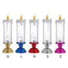 Christmas Candle Led Flameless Light Swirling Glitter Colorful Xmas Lamp Decors
