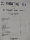 Bb Trumpet   Piano Songbook Folio 20 Showtime Hits Vintage  Easy Vg Condition