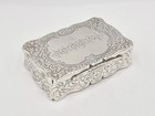 Fine Victorian Sterling Silver Snuff Box Birmingham 1855