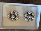 J crew Imitation Pearl And Crystal Shoe Clips Feature A Clustered Floral Design