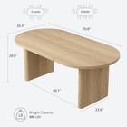 71  Oval Farmhouse Dining Table For 6-8 People - Solid Wood Base  Natural Oak