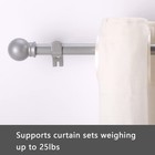 Silver Decorative Curtain Rod Set 5 8 Inch Adjustable 32-48 Inch Splicing