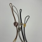 Lot Of 4 Vintage Western Wear Bolo Ties  Braided  W Cowboy Slides Ornate Boho