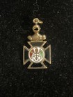 Brotherhood Of Trainmen   Railroad Yellow 12k Gold Filled Enamel Cross Pendant