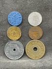 Lot Of 6 Different Vintage Sales Tax Tokens Old Age Assistance Blue Opa 1 Ok Az