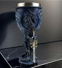 Medieval Dragon Wine Glass  7oz Stainless Steel  Gothic Dragon Sword Goblet