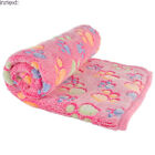 Cat Warm Fleece Pet Small Large Paw Print Dog Puppy Soft Blanket Beds Mat Pink