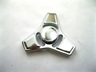All Silver Aluminum Metal Tri Hand Finger Spinner Fidget Edc Desk Toy Gyro-new 