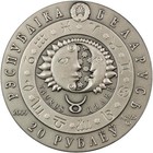 2009  Belarus Large Antiqued Silver W prec stone 20 R  Taurus sun moon