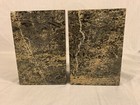 Vtg Bookend Pair Natural Stone  5lb Each Wedge Shaped Polished Granite Marble