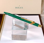 Rolex Brown Leather Notebook Padfolio W rolex Green Pen 9 75 x12 5 