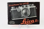 Leica Iiic Directions For Using User Instruction Manual Guide  g314