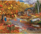 Bits   Pieces 500-piece Autumn Cabin   Forest Lake Jigsaw Puzzle  18  24   