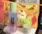 Lot 3 Clinique Smart Night Moisturizer  clarifying Lotion 2 W  Trina Turk Pouch