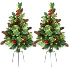 Realistic Artificial Christmas Tree W  50 Led Lights Indoor Outdoor Decoration