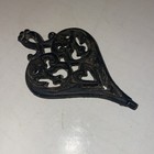 Vtg Wilton Cast Iron Trivet Pennsylvania Dutch 5-1 4  Scroll Heart Plant