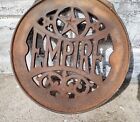 Vintage Antique Cast Iron Empire Parlor Stove  Railroad  Plaque Salvage