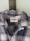 Vtg 1950s 60s Rayon Gabardine Flannel Pattern Men   s Loop Collar Shirt Size Small