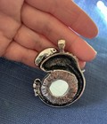 Elephant With Rhinestones Holding Large Moonstone In Trunk Silver-tone 2 5    Long