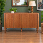 59  French Country Sideboard Buffet Cabinet 4 Door Scalloped Storage Credenza