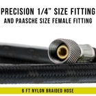 6  Braided Airbrush Hose 1 4  - 1 8  Fitting Ends Coupling Adapter Iwata Master