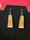 Sterling Silver Native American Indian Turquoise Slab Earrings