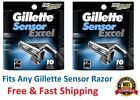 20 Gillette Sensor Excel Razor Blades Refill Cartridges 5 10 Fits Sensor3 Shaver