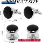 Black Cufflinks And Tuxedo Studs Set For Men  8-piece Formal Wear