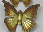 Set Of 4 Vintage Brass And Goldtone Butterfly Wall Decoration Hangings 