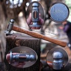 Handmade Damascus Steel Ball Peen Hammer With Engraved Wooden Handle  Best Gift