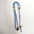 Vintage Signed Italy Ab Coated Beaded Saint Catholic Rosary Prayer Beads