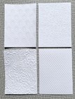 50 Pcs White Embossed Background Print Cardstock   Card Toppers  Junk Journal