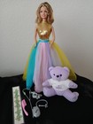 Britney Spears Doll Complete 2000 Live  In Concert   gold rainbow Skirt   oops Teddy