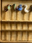 Set Of 8 Vintage Handblown Glass Bird    swizzle Sticks    In Original Box
