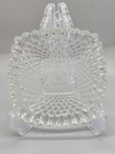 Vintage 4 5 Inch Diamond Cut Style Pressed Glass Clear Bowl