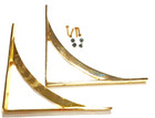Two 2 Pc  Brass Shelf Bracket 4-8  X 8  Heavy Duty Has A Little Tarnish W screw